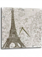 Vintage Eiffel Tower Printed Wall Clock Multicolour 15 x 15inch