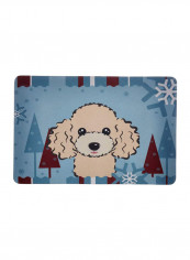 Winter Holiday Buff Poodle Kitchen/Bath Mat Multicolour 11 x 14inch