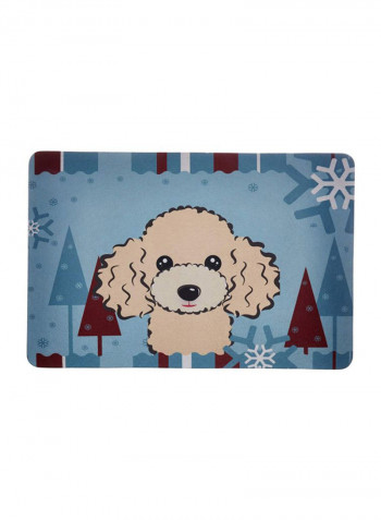 Winter Holiday Buff Poodle Kitchen/Bath Mat Multicolour 11 x 14inch