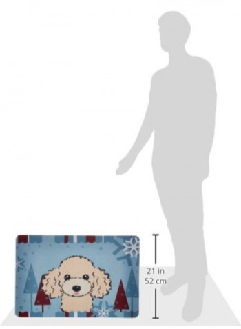 Winter Holiday Buff Poodle Kitchen/Bath Mat Multicolour 11 x 14inch