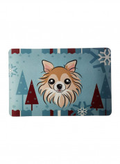 Winter Holiday Chihuahua Kitchen/Bath Mat Multicolour 11 x 14inch