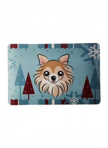 Winter Holiday Chihuahua Kitchen/Bath Mat Multicolour 11 x 14inch