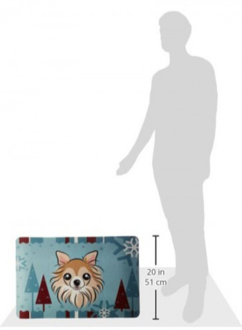 Winter Holiday Chihuahua Kitchen/Bath Mat Multicolour 11 x 14inch