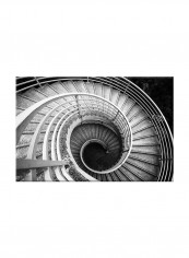 Spiral Staircase On Canvas Painting Black /White 60x40centimeter