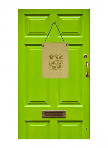 Give Thanks Blessings Printed Wall/Door Hanging Multicolour 16 x 12inch