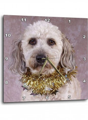 Gold Necklace Dog Millie Wall Clock Multicolour 15 X 15inch