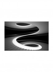 Spiral Staircase On Canvas Painting Black /White 60x40centimeter