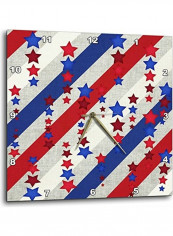 Stars And Stripes Printed Wall Clock Multicolour 15 x 15inch