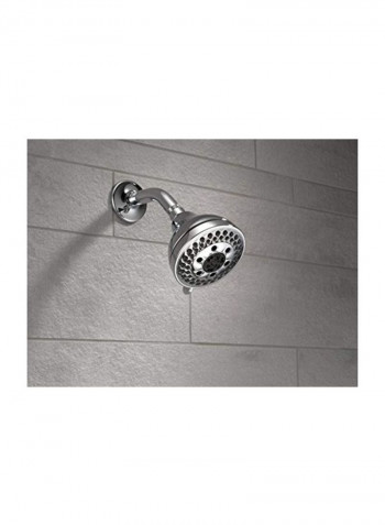 5-Setting H2OKinetic Shower Head Silver/Black 5.25inch