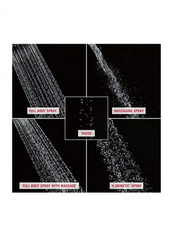 5-Setting H2OKinetic Shower Head Silver/Black 5.25inch