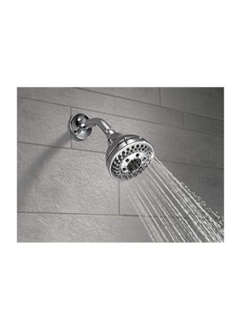 5-Setting H2OKinetic Shower Head Silver/Black 5.25inch