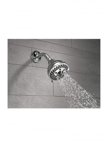 5-Setting H2OKinetic Shower Head Silver/Black 5.25inch