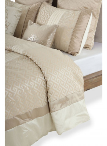 7-Piece Alanis Comforter Set Polyester Gold 240 x 260cm