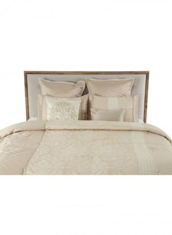 7-Piece Alanis Comforter Set Polyester Gold 240 x 260cm