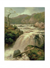 Waterfall On River Neath Wales Canvas Wall Art Multicolour 18 x 24inch