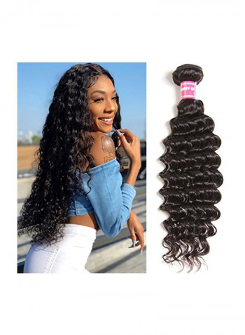 10A Brazilian Long Curly Hair Extension Black 18inch