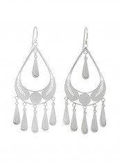 925 Sterling Silver Mystic Rain Filigree Dangle Earrings