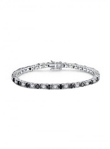 925 Sterling Silver Round Cut Cubic Zirconia Tennis Bracelet