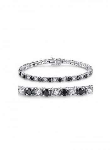 925 Sterling Silver Round Cut Cubic Zirconia Tennis Bracelet