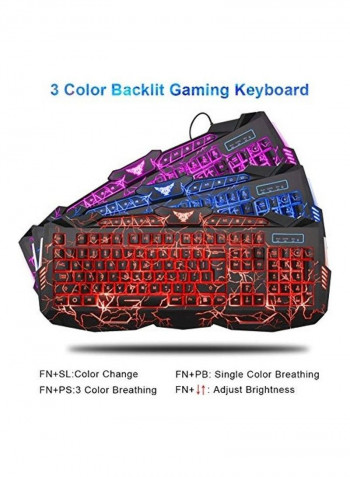 Backlit Wired Gaming Keyboard And Mouse