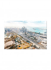 Dubai Landscape With Famous Landmarks On Canvas Painting Multicolour 60x40centimeter