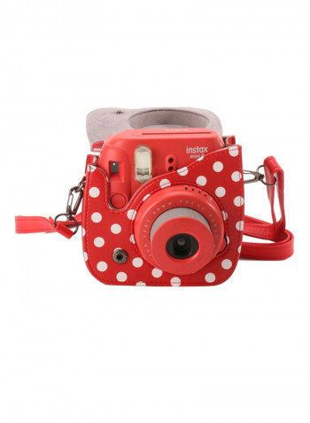 Instax Mini 8 Instant Film Camera Raspberry With 20 Film Sheets And Leather Carry Case