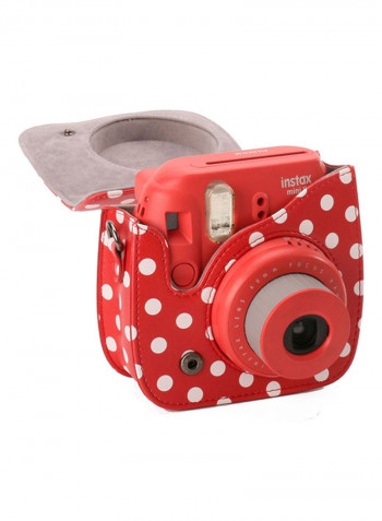 Instax Mini 8 Instant Film Camera Raspberry With 20 Film Sheets And Leather Carry Case