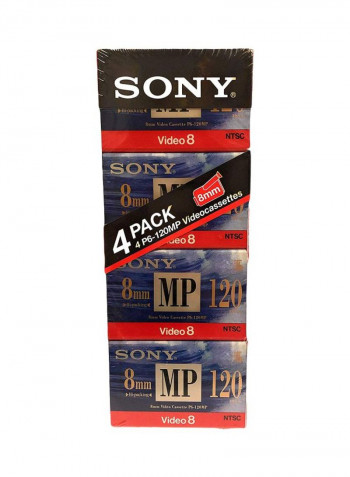Pack Of 4 MP Video Cassette P6-120MP Black/Red