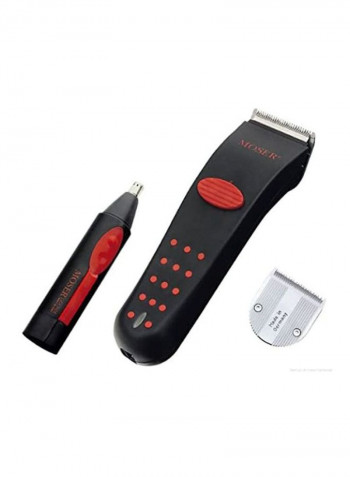 Professional Cordless Hair Trimmer Set Black/Silver/Red