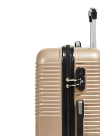 Textured Hardside 3 Piece Luggage Trolley Set Beige