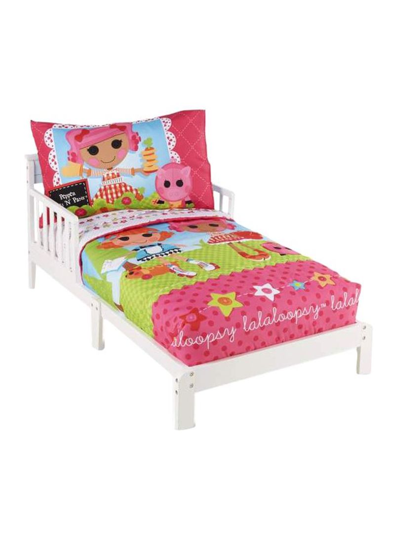 4-Piece Toddler Bedding Set Pink/Blue/Green