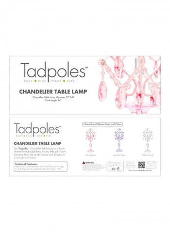 Modern Chandelier Table Lamp White Diamond 8x8x20inch