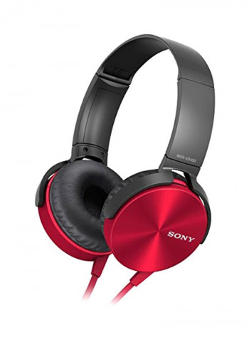 Wired Over-Ear Extra Bass Headphones Red