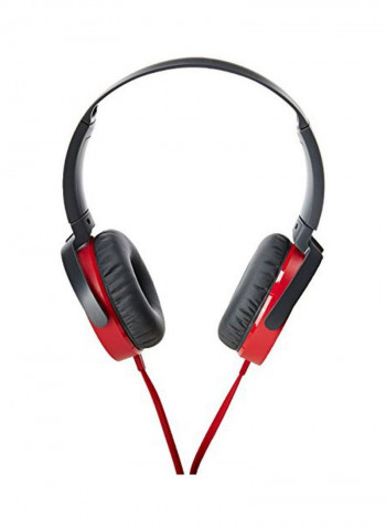 Wired Over-Ear Extra Bass Headphones Red