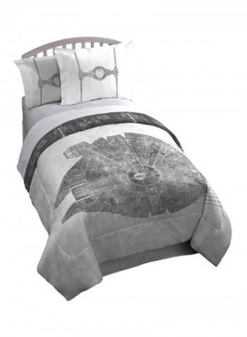 3-Piece Star Wars Classic Comforter Set White/Grey Twin