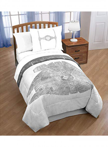 3-Piece Star Wars Classic Comforter Set White/Grey Twin