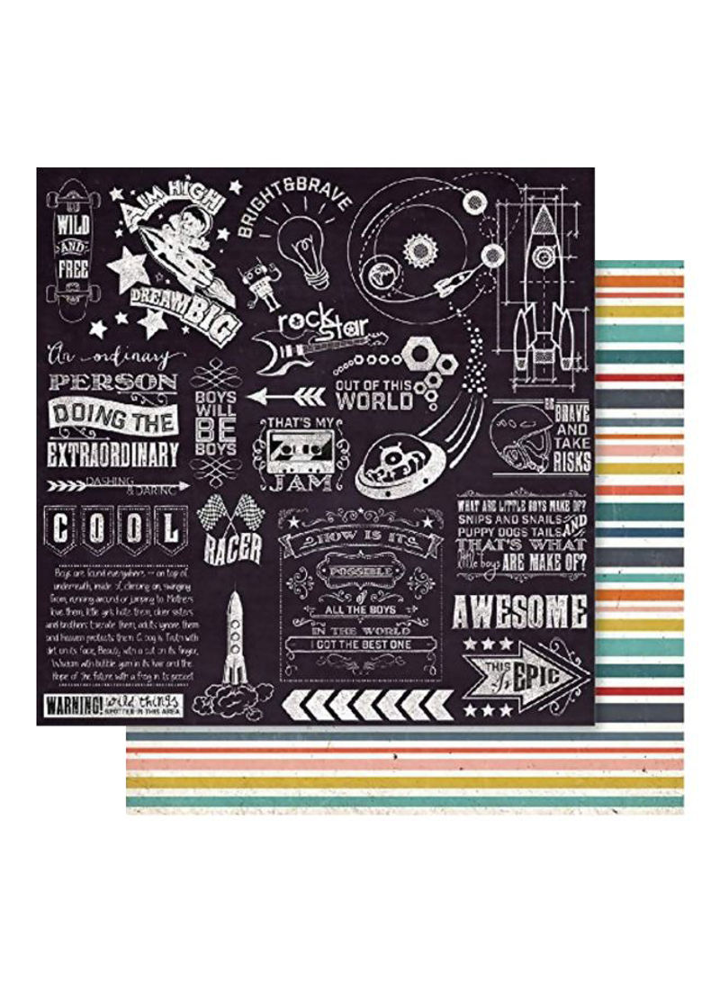 Double-Sided Cardstock Black/White/Green