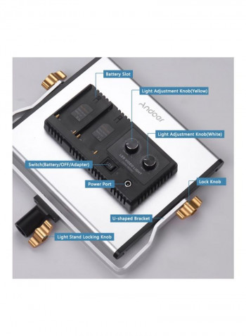 4-Piece LED Video Light Set Black/Clear