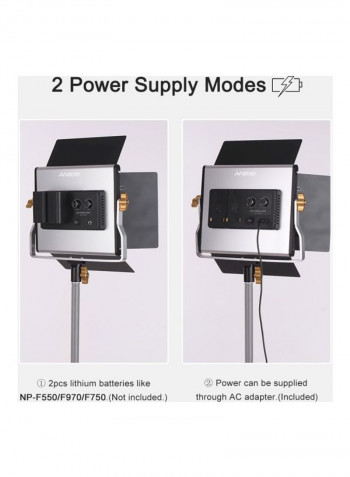 4-Piece LED Video Light Set Black/Clear