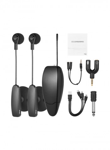 8-Piece Wireless UHF Microphone System Transmitter And Receiver Set I-05747-2 Black