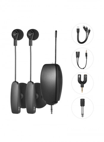 8-Piece Wireless UHF Microphone System Transmitter And Receiver Set I-05747-2 Black