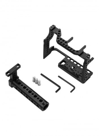 Aluminum Alloy Case Bracket with Extension Thread Hole Mount Mini Wrench Metal Handle 13.6x8.5x5.6cm Black