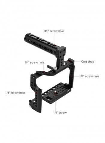 Aluminum Alloy Case Bracket with Extension Thread Hole Mount Mini Wrench Metal Handle 13.6x8.5x5.6cm Black