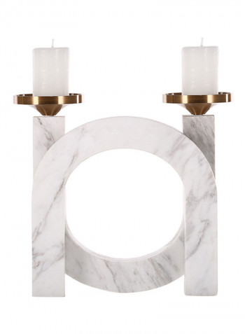 2-Piece  Marble-High U-shape Candlestick Multicolour 2175g