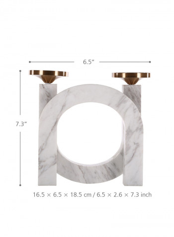 2-Piece  Marble-High U-shape Candlestick Multicolour 2175g