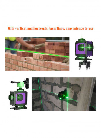Multifunctional 16 Lines Laser Level Tool Black/Purple