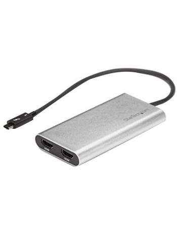 Thunderbolt 3 To Dual HDMI Port Adapter Silver/Black