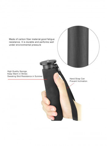 Portable 5-Section Monopod Black