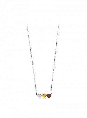 925 Sterling Silver Heart Shaped Charm Necklace