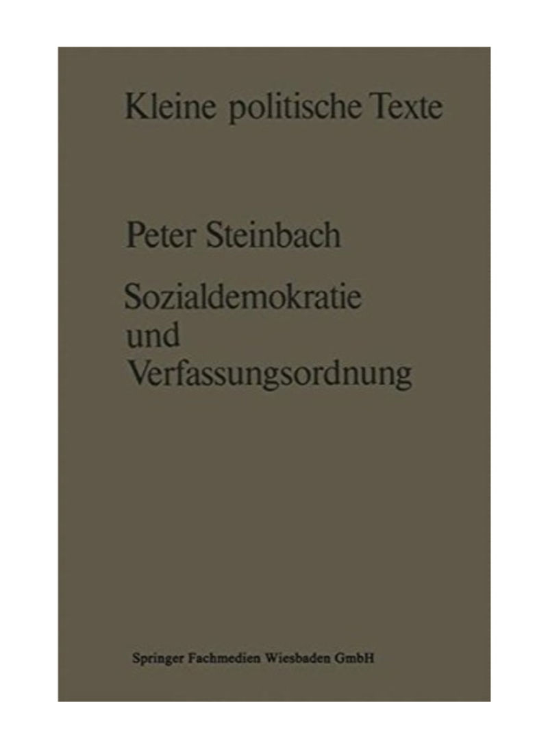 Sozialdemokratie Und Verfassungsverst ndnis Paperback